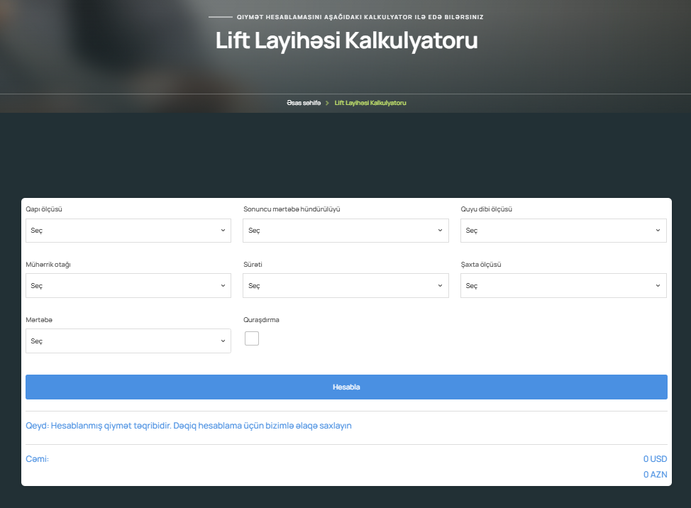 Lift Qiymətləri: Azərbaycanda Müasir Lift Həlləri və Xərclərin Hesablanması image